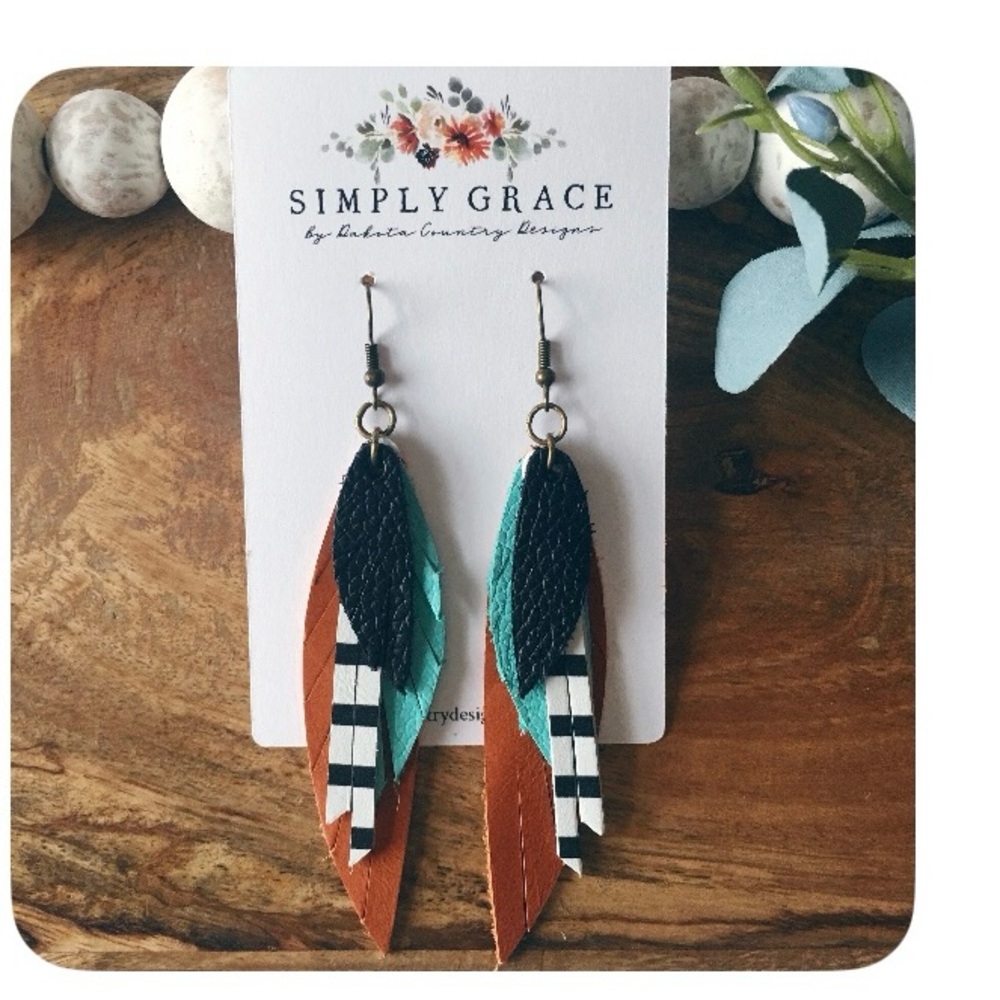 Multicolor Feather Earrings